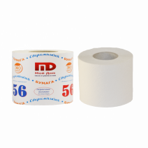 Туалетная бумага белая МОЙ ДОМ 56 1сл, 54м, 1шт 1/48