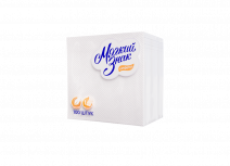 Салфетки бумажные белые МЯГКИЙ ЗНАК 24*24см, 1сл, 100л 1/40