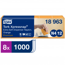 Диспенсерные салфетки Tork Xpressnap, ультрамягкие, N4, 21.3х16.5 см, 2 сл, оранжевые