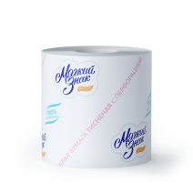 Туалетная бумага белая МЯГКИЙ ЗНАК 1сл, 51м, 1шт 1/72