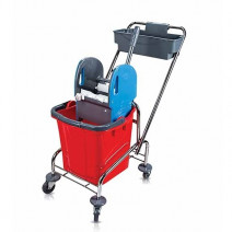 Одноведерная тележка 25л с отжимом, лоток, хромированная рама UCTEM 1/2