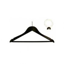 Вешалка- плечики деревянная, темное дерево, с перекладиной и кольцом 1/100