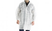 Халат для посетителя БЕЛЫЙ на кнопках, рукав резинка, 54 (XXL), 20 гр/м2