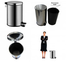 Контейнер для мусора 20л нержавейка круглый с педалью