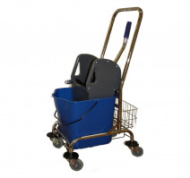 Тележка одноведерная 23л с механическим отжимом и стальной корзиной