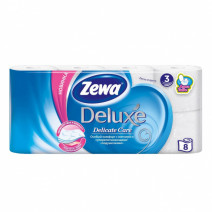 Туалетная бумага белая ZEWA DELUXE 3-сл, 20,7м, 8шт 1/7
