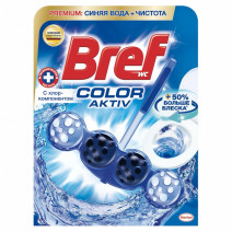 Подвеска-шарик для унитаза с ХЛОР-КОМПОНЕНТОМ Bref Color Aktiv 50г