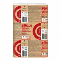 Полотенце бумажное белое FOCUS PREMIUM 2сл, 200л, Z-сл, 21,5*24см 20/1