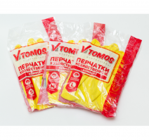 Перчатки резиновые ToMoS S с хлопковым напылением