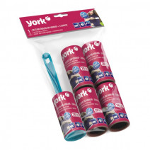 Ролик - щетка липкая для одежды и 4 сменных блока YORK 1/24