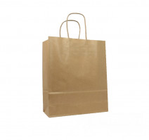 Пакет бумажный 260х140х350 мм крафт с кручеными ручками (250 шт.)