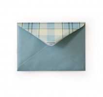 Конверт C6 114х162 100 г/м2 джинс, клетка