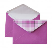 Конверт C6 114х162 100 г/м2 фуксия, клетка