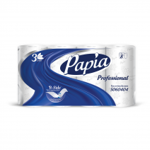 Туалетная бумага белая PAPIA PROFESSIONAL 3сл, 16,8м, 140л, 8шт
