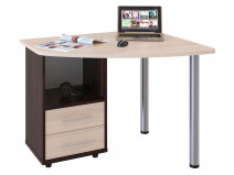 Письменный стол Сокол КСТ-120 Корпус Венге / Фасад Беленый дуб, Левый