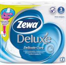 Туалетная бумага белая ZEWA DELUXE 3сл, 18,8м, 145л, 4шт 1/14