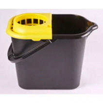 Ведро 16 литров с отжимной решеткой, черное/желтое, 18.116ж