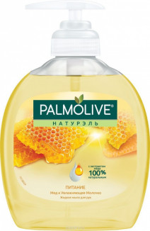 Жидкое мыло МЕД и УВЛАЖНЯЮЩЕЕ МОЛОЧКО питание PALMOLIVE НАТУРЭЛЬ 300мл 1/12 насос