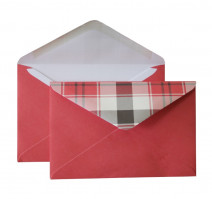 Конверт C6 114х162 100 г/м2 красный, клетка