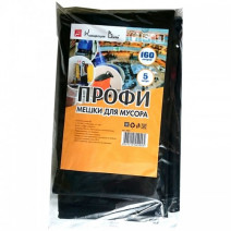 Пакеты для мусора ПРОФИ 160л, ПВД, 5шт, пласт, черные 60мкм, 90*120см 1/1 1/25