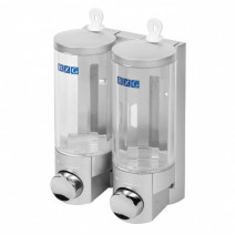 Диспенсер наливной для жидкого мыла, пластик, хром/прозрачный BXG-SD-2006С 800мл (400мл*2) 1/1