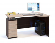 Письменный стол Сокол КСТ-104 Правый, Корпус Венге / Фасад Беленый дуб