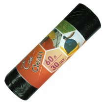 Пакеты для мусора ECO CLEAN 60л, ПНД, 30шт, рулон, черные, 6мкм, 58*64,5см 1/50