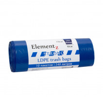 Пакет мусорный 240л ПВД синий (10шт/рул) Elementz