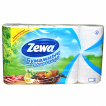Бумажное полотенце белое ZEWA 2сл, 4шт 1/4