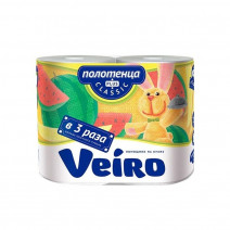 Бумажное полотенце белое CLASSIC ПЛЮС VEIRO 2сл, 2шт 1/4