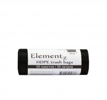 Пакет мусорный 30л ПНД черный (50шт/рул) Elementz