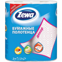 Бумажное полотенце белое ДЕКОР ZEWA 2сл, 2шт 1/12