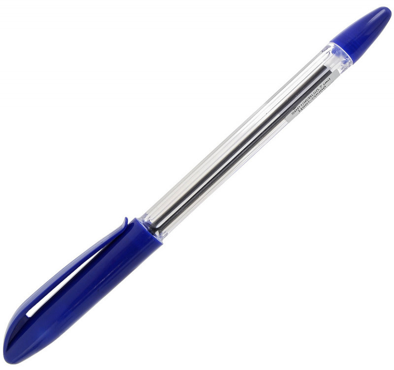 Ручка шариковая с резиновой манжеткой синяя