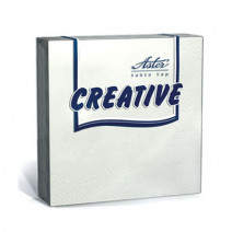 Салфетки бумажные белые CREATIVE ASTER 33*33см, 3сл, 20л 1/15