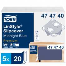 Скатерти Tork LinStyle, Premium, 1 сл, 20 листов, 80х80 см, темно-синие