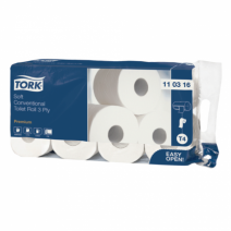 Туалетная бумага белая PREMIUM TORK 3сл, 30м, 250л, 8шт 1/9