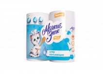 Бумажное полотенце белое DELUXE МЯГКИЙ ЗНАК 2сл, 2шт 1/24