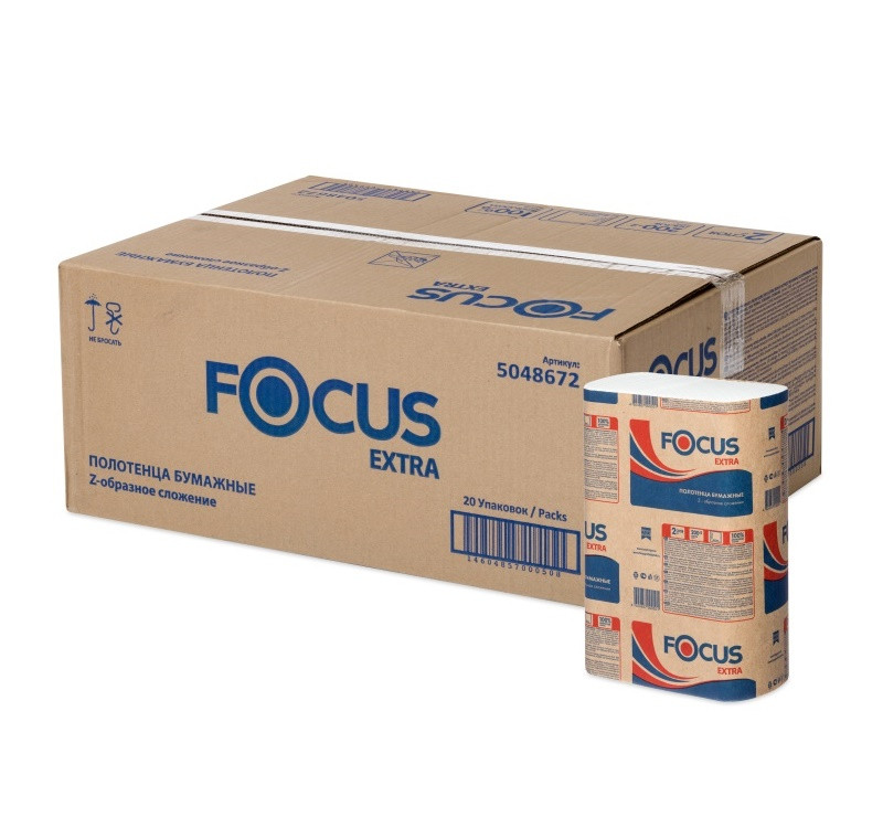 Полотенце бумажное Zслож 2сл 200л/упак Focus Extra (5048672)