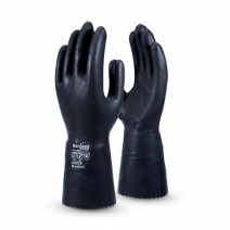 Перчатки латекс MANIPULA КЩС-2 рр 7-S, б/напыления, черные 1/12 1/120