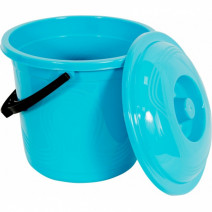 Ведро пластмассовое с крышкой ВОЛНА 18л 1/1 1/20