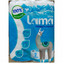 Бумажное полотенце белое Snow Lama 2шт, 2сл, 12м
