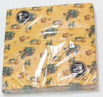 Салфетки бумажные 3сл 33х33см оранжевые с рисунком 20л/упак