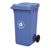 Контейнер для мусора 240л пластик прямоугольный с крышкой на колесах синий