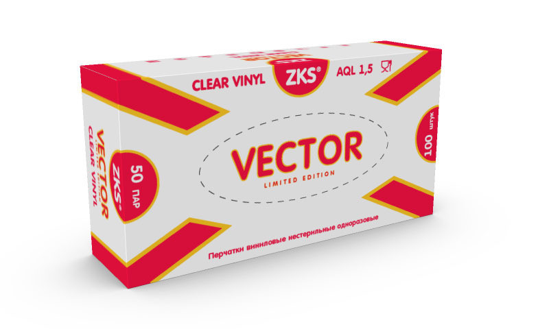 Перчатки ZKS™ виниловые 'Vector LE' прозрачные размер S