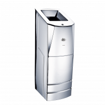 Напольный мусорный бак Ille Press Max, хром