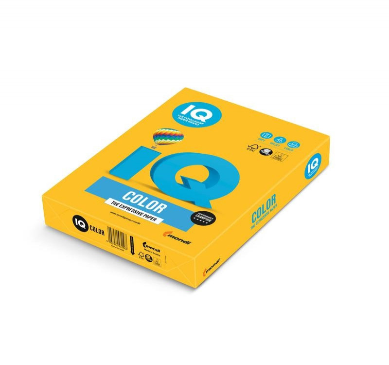 Бумага IQ Color A4, 500л, 80г/м, intensive - солнечно-желтый SY40