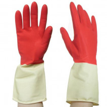 Перчатки резиновые Libry БИКОЛОР СВЕРХПРОЧНЫЕ рр 9-L, бело-красные 1/12 1/144