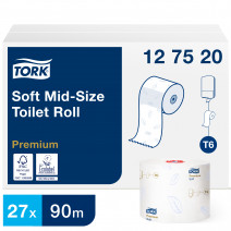 Tork туалетная бумага Mid-size в миди-рулонах мягкая