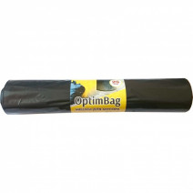 Пакеты для мусора OPTIMBAG 120л, ПВД, 25шт, рулон, черные, 30мкм, 70*106см 1/1 1/10