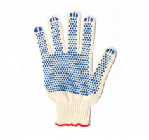Перчатки х/б с ПВХ синяя точка 7,5 класс 6 нитей ЛЮКС